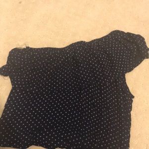 american eagle off shoulder polka dot top